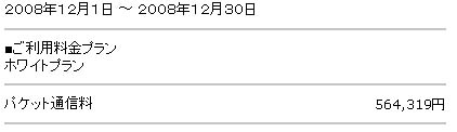 12月の利用料金